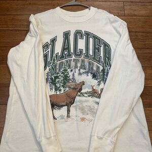 Abercrombie Men’s Glacier Montana Cream Long Sleeve Tee